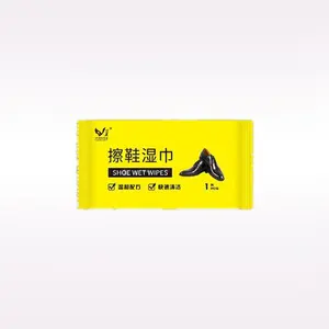 Grosir Mini Portabel Tunggal Pak Tisu Basah Label Pribadi Kustom Tisu Sepatu Sekali Pakai/Tisu Kets dari Produsen Cina