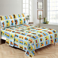 Ensemble de draps d'hôtel en microfibre 100% polyester moderne pour enfants drap plat Queen Size ensemble de 3 pièces