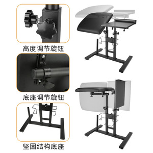 Mesa de Trabajo para Tatuajes de 40x45 cm con Altura y Ángulo Ajustables, Bandeja para Colores y Soporte para Guantes para Artistas del Tatuaje - Product Image 2