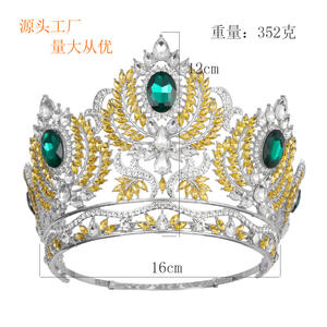 Grande <span class=keywords><strong>couronne</strong></span> de princesse élégante et colorée en strass, réglable, pour concours de beauté pour adolescentes, anniversaires, mariages - Product Image 5