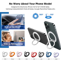 Support pliable magnétique rotatif à 360° en alliage d'aluminium FGX CX-2, support pour doigt, antichoc, couleur unie, support pour téléphone/tablette