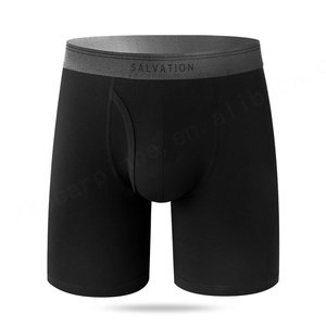 Bóxer de bambú para hombre de nuevo diseño, breve con logotipo láser, frente abierto, transpirable, Color sólido, corte de una pieza, ropa interior para hombre - Product Image 5