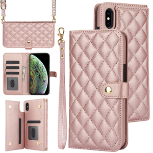 Premium Lanyard Crossbody Shoulder Bag Flip Pu Fundas de teléfono de cuero para <span class=keywords><strong>iPhone</strong></span> 8 Plus 13 14 15 16E Card Wallet Cash Pocket Cover - Product Image 1