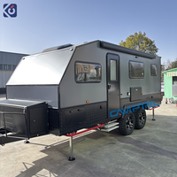 Remolque de Viaje CAMPTRL, RV Remolcable Totalmente Equipado, Caravana con Cocina, Baño, Espacio para Dormir de 4 Personas para Acampar en Familia