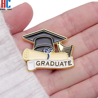 Badge broche en métal émaillé, plaqué or, moderne, personnalisé, pour étudiants et diplômés, avec logo couleur sur mesure, de fabrication usine avec 20 ans d'expérience