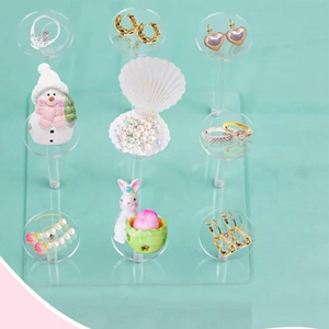 Soporte de exhibición de adorno de Navidad de acrílico personalizable de 9 columnas, soporte de encimera de PMMA pulido para estantes de exhibición de cupcakes - Product Image 4