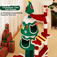 Arbre à chat de Noël personnalisé, tour multi-chats pour maison, griffoir en corde de sisal, double maison pour chat, décoration de Noël DIY, OEM ODM
