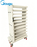 Conteneur en acier robuste avec porte rabattable, cage de stockage industrielle en métal pliable, boîte à palettes en acier empilable pour usine