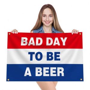 ธงเบียร์ขนาด 3x5 ฟุต (90x150 ซม.) คุณภาพดีเยี่ยม ขายส่งจากโรงงาน ลาย "วันที่ไม่ดีก็ยังมีเบียร์" - Product Image 6