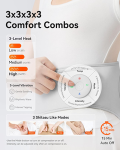 <span class=keywords><strong>Ceinture</strong></span> <span class=keywords><strong>lombaire</strong></span> <span class=keywords><strong>chauffante</strong></span> <span class=keywords><strong>électrique</strong></span> rechargeable avec massage, compresse chaude et lumière rouge réglable pour le soutien du dos - Product Image 5