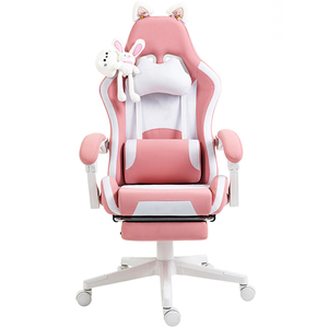 Silla Rosa Asiento de Carreras Linda oreja de conejo ergonómico Gamer silla ordenador Hello Kitty Silla de juegos - Product Image 1