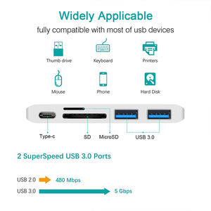 Hub USB C, Adaptador Tipo C, Estación de Acoplamiento con 2 USB 3.0, Lector de Tarjetas TF y SD, PD Thunderbolt 3 para <span class=keywords><strong>MacBook</strong></span> Pro <span class=keywords><strong>Air</strong></span> <span class=keywords><strong>M1</strong></span> 2020 2019 2018 2017 - Product Image 5