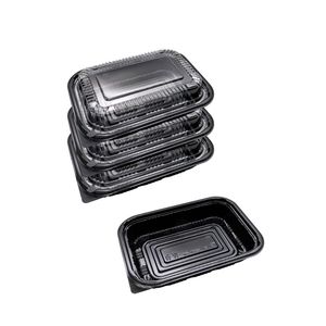 Rectanngle Shape Disposable Plastic Food Container Microwavable Cake Meal Fruit Packaging Bento Box