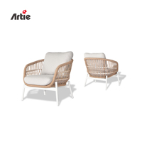 Artie Luxus Gartenmöbel Aluminium Sofa Wasserdicht Hotel Garten Sofa Möbel Rattan Freizeit Einzels ofa