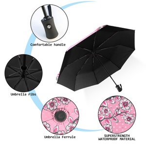 Wholesale Custom Logo Compact Iron <b>Frame</b> Folding Umbrella Manual Open Auto Close Windproof All-Season Travel Umbrella for - Product Image 4
