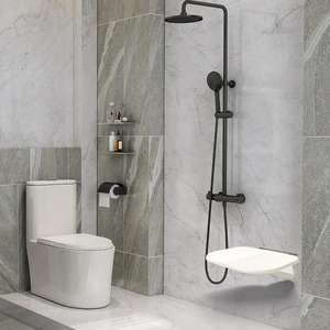 Banc de <span class=keywords><strong>douche</strong></span> mural pliable antidérapant pour personnes âgées, chaise de bain invisible, <span class=keywords><strong>tabouret</strong></span> de hall d'entrée pour changer de chaussures, design moderne - Product Image 4