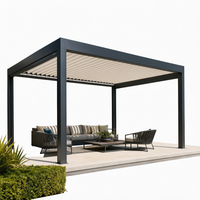 Maßgefertigte Pulverbeschichtete Aluminium Motorisierte LED-Beleuchtung Smart-Steuerung Moderne Pergola für Energiesparende Outdoor-Wohnbereiche Pavillon
