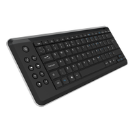 AIKUN AX8500 Clavier sans fil 2.4Ghz, clavier ultra fin confortable, touches multimédia, touches chocolat (couleur noire)