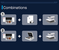 Impresora DTF Sunika con IA XP600 F1080, sin computadora, escaneo QR, agitación automática de tinta blanca, cortador integrado para negocios de camisetas
