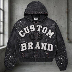 Nouvelle Arrivée 2026 – Sweat à Capuche Streetwear Personnalisé Style Y2K avec Broderie, 100% Coton Molletonné Respirant, Coupe Boxy Épaules Tombantes pour Homme - Product Image 4