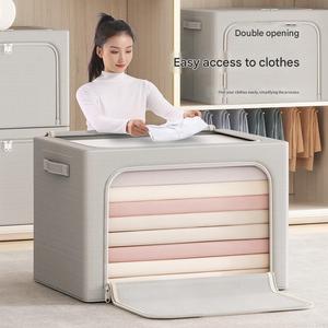 Bolsa de Almacenamiento Plegable de Gran Capacidad para Edredones, Cajas de Almacenamiento Cuadradas de Tela Gruesa para Guardar Ropa en el Armario del Hogar - Product Image 2