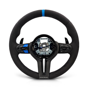 Volante Sportivo <span class=keywords><strong>M</strong></span> in Pelle con Finiture in Carbonio Secco per BMW F01 F10 F11 F13 X5 F15 X6 F16 F20 F22 F30 F32 M3 F80 M4 F82 F90 - Product Image 1