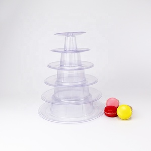 6 层马卡龙塔式甜点展示架透明 PET 塑料架，适用于婚礼派对蛋糕 - Product Image 5