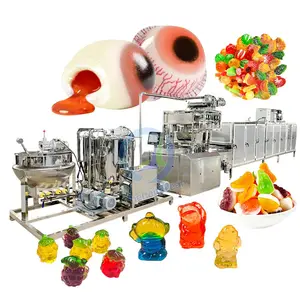 Orso gommoso oceano due colori fabbricazione depositante automatico gelatina fare macchina per lo stampaggio di caramelle di canna