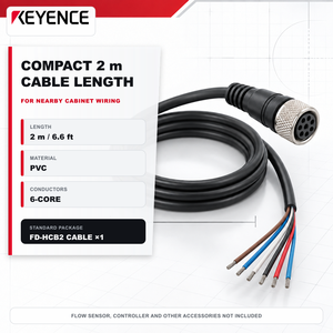 FD-HCB2 2m M12 สายเคเบิลพาวเวอร์ ไอโอ 8 พิน ตัวเมีย 6 คอร์สายเชื่อมต่อ PVC สำหรับเซ็นเซอร์วัดการไหล FD-H - Product Image 4