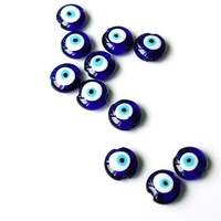 Pendentif artisanal turc Evil Eyes en verre filé bleu, perle ronde double face pour la fabrication de bijoux et accessoires de chaîne de téléphone portable