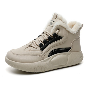 Zapatillas deportivas de algodón de caña alta con forro de felpa, novedad de invierno 2026, para estudiantes, que aumentan el calor y absorben los impactos. - Product Image 1