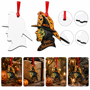 Ornements vierges pour sublimation : sorcières, pompiers en bois, décorations de Noël et d'Halloween par sublimation - Product Image 2
