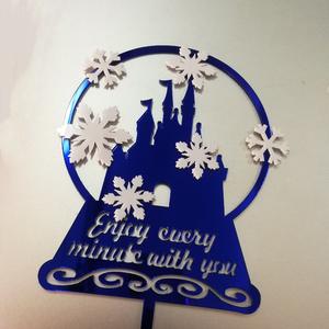 Decoración para Pastel de San Valentín en Acrílico, Disfruta de Cada Minuto Contigo, Decoración Romántica para Pastel con Castillo Dorado - Product Image 4