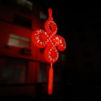Nœud de la fortune gonflable rouge lumineux pour Noël et les événements extérieurs sur le thème des fêtes – Accessoire de décoration