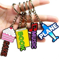 Porte-clés personnalisé rechargeable en PVC avec motifs tissés cercle, cochon et chat, poupées et animaux – Promotion en gros, logo 2D