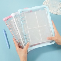 Bolsa de maquillaje impermeable de PVC transparente A5 Carpeta de bolsillo para documentos cremallera material escolar de oficina bolsa de archivo pluma productos de archivo patrón de caja