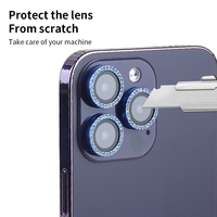Protecteur d'objectif d'appareil photo en verre trempé pour iPhone 12 13 14 Pro Max, anneau de taquet individuel, série 14 15 16