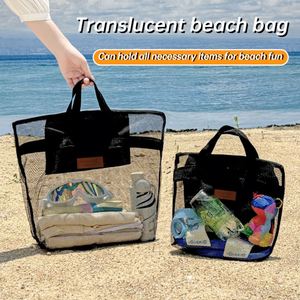 New Upgrade Mesh Beach <b>Bag</b> Large Capacity Outdoor Portable Wash Toiletry <b>Storage</b> <b>Bag</b> with Handle - Product Image 5
