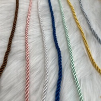 5mm rond tressé chaîne multicolore brillant doux corde 3 brins torsadé Polyester cordon pour bricolage Bracelet collier décoratif