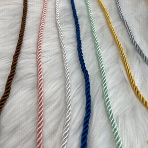 5mm丸編みストリングマルチカラー光沢のあるソフトロープ3ストランドツイストポリエステルコードDIYブレスレットネックレス装飾用 - Product Image 3