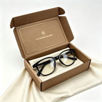 Boîte d'expédition en papier kraft brun avec logo personnalisé, boîte d'emballage pour lunettes de vue, lunettes de soleil, lunettes
