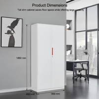 Lemari Logam Modern 2 Pintu Kabinet Penyimpanan Baja Loker Pakaian Kantor Furnitur Perlengkapan Kantor