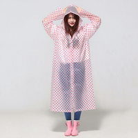 Vêtement de pluie en EVA bleu marine en gros, imperméable long à capuche pour les trajets quotidiens, veste de pluie légère pour hommes, femmes et enfants