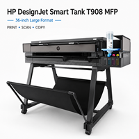Plotter de Formato Grande HP DesignJet Smart Tank T908 de 36 Pulgadas A0 con Tanque de Tinta, Impresora Multifunción para Impresión, Escaneo y Copia de Planos CAD