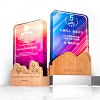 Trophée promotionnel en verre cristal personnalisé, créatif, classique, écologique, rectangulaire, gravé, pour concours et récompenses, vente en gros
