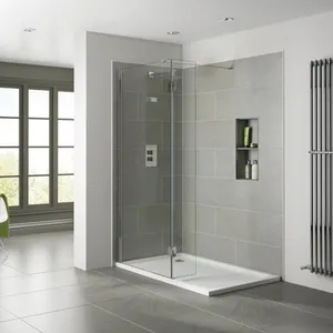 अनुकूलित 5 10mm स्टेनलेस स्टील frameless बाथरूम लक्जरी स्पष्ट छोटे बौछार टेम्पर्ड ग्लास दरवाजा कमरे पैनल संलग्नक केबिन
