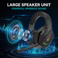 Headset Gaming Berkabel PJT-DEP2455RGB dengan Lampu LED, Indikator Baterai, Peredam Kebisingan, Tahan Air IPX-4, Model On-Ear & Over-Ear