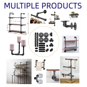 Support à vêtements pour tuyaux Support <span class=keywords><strong>de</strong></span> style industriel <span class=keywords><strong>Barre</strong></span> <span class=keywords><strong>de</strong></span> suspension <span class=keywords><strong>murale</strong></span> pour vêtements pour magasins Maisons - Product Image 3