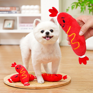 Pet Squeak <b>Plush</b> Toy Hot Dog Shape M Size Indoor Use Sound Making Dog <b>Cat</b> Toy - Product Image 4