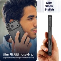 Coque de protection hybride 2-en-1 en PC rigide et TPU avec aimants pour chargement sans fil pour iPhone 17 18 Pro Max (modèle 2026)